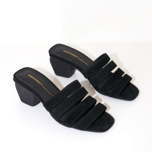 Intentionally Blank Joy Black Suede Strappy Sandal